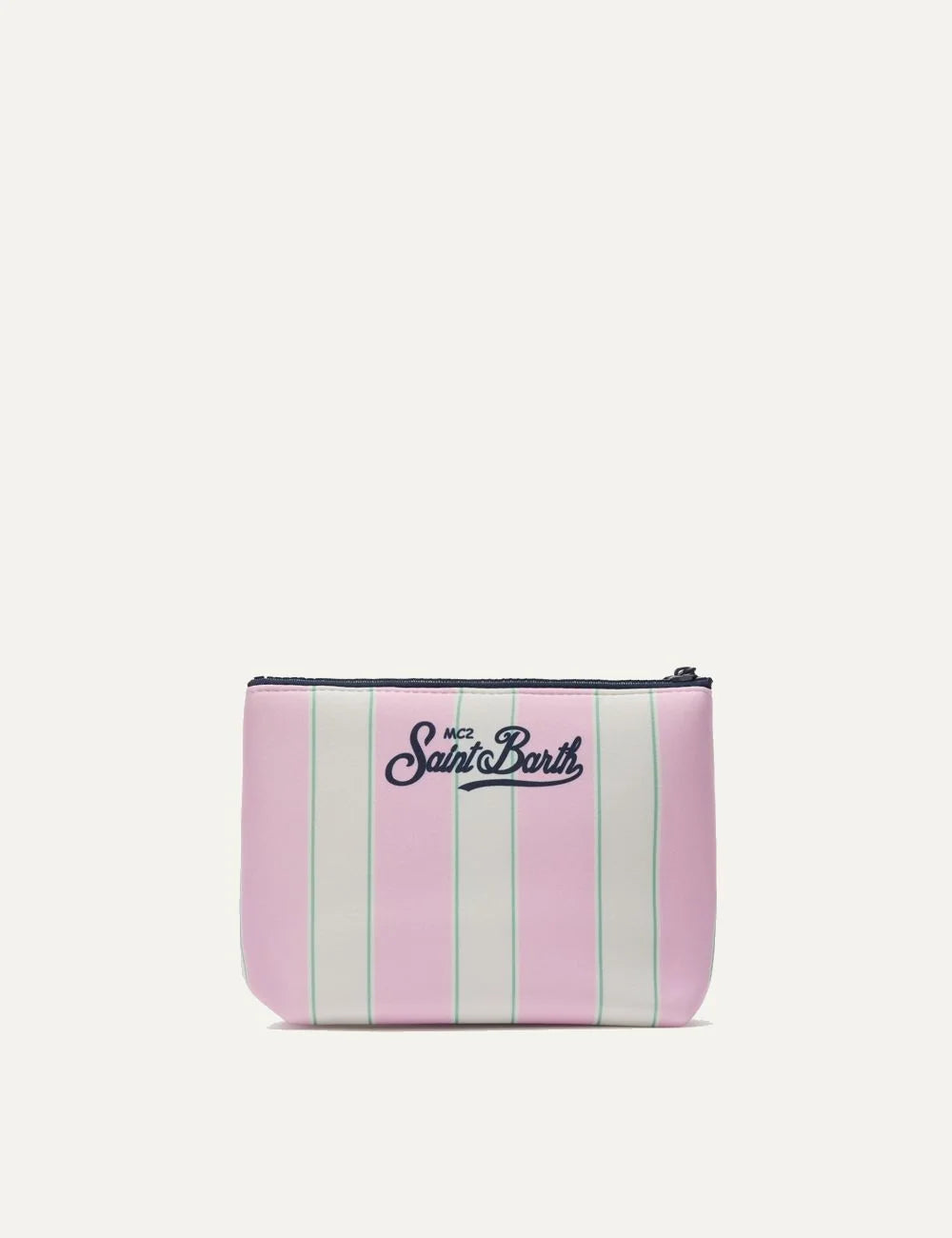 mc2 saint barth aline pouch striped pink green beach club back view
