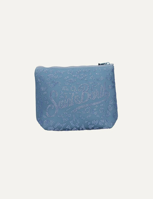 mc2 saint barth aline strass pouch light blue front view