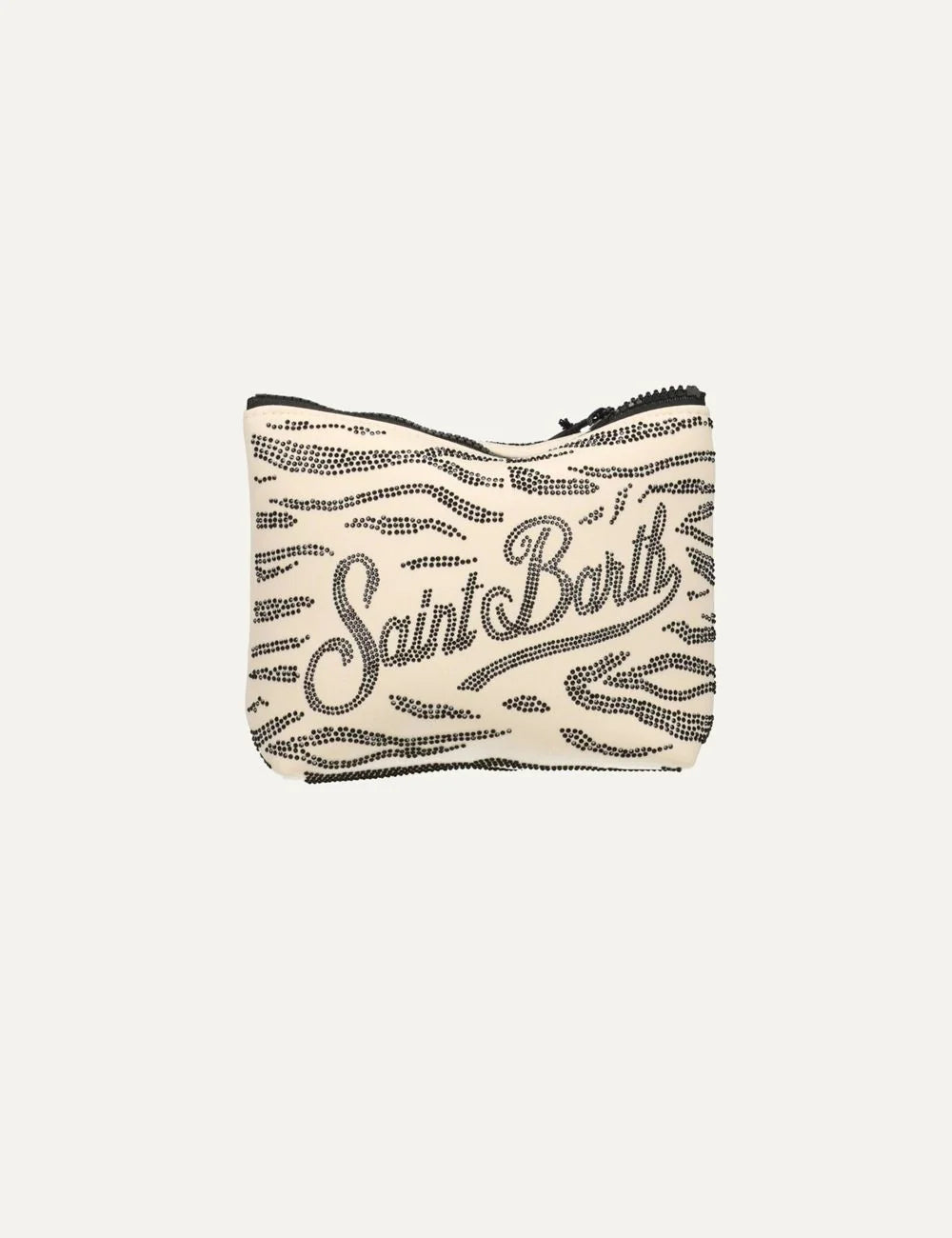 mc2 saint barth aline strass pouch zebra ecru front view