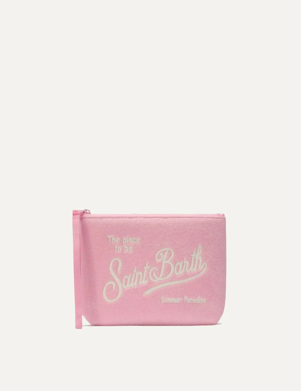 mc2 saint barth aline terry pouch pink front view