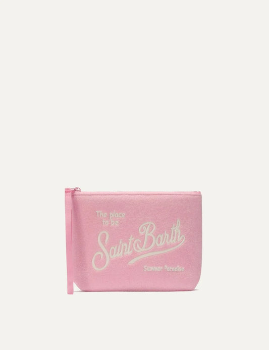 mc2 saint barth aline terry pouch pink front view