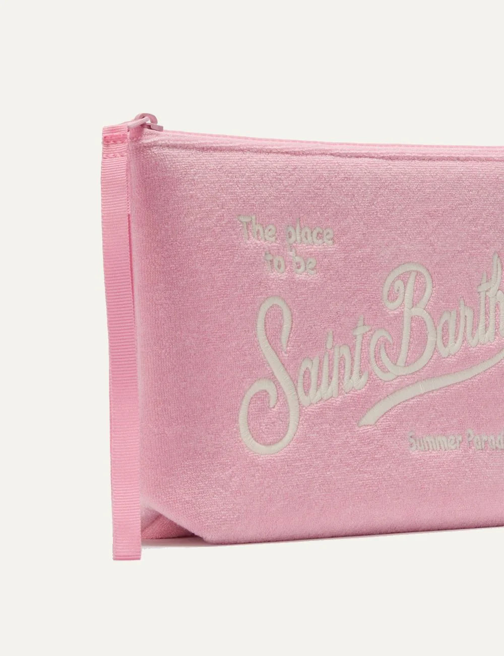 mc2 saint barth aline terry pouch pink front detail view