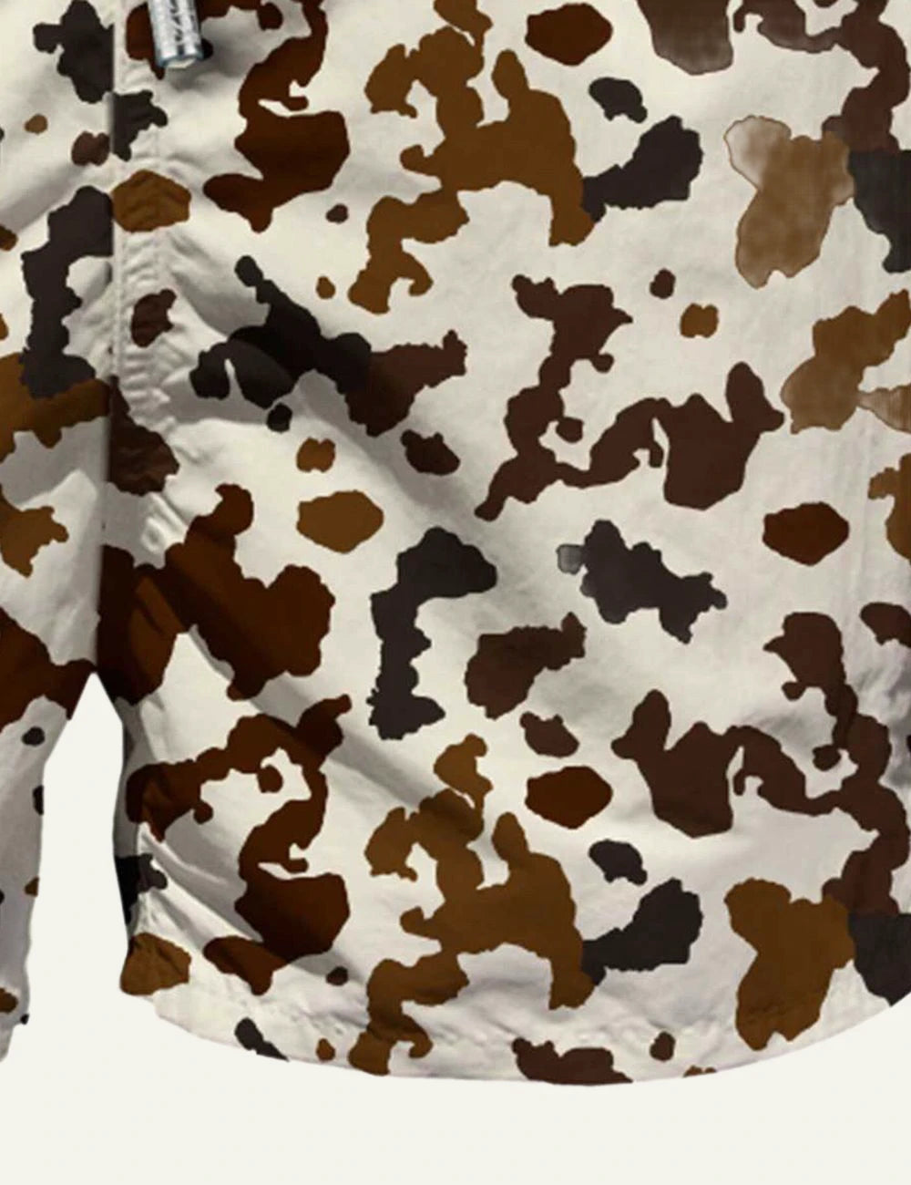 MC2 Saint Barth camouflage print swim shorts white brown front detail view