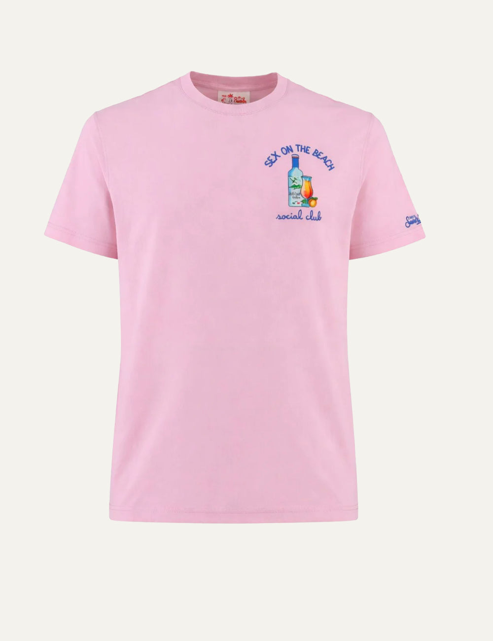 mc2 saint barth cocktail graphic t-shirt pink social club front view