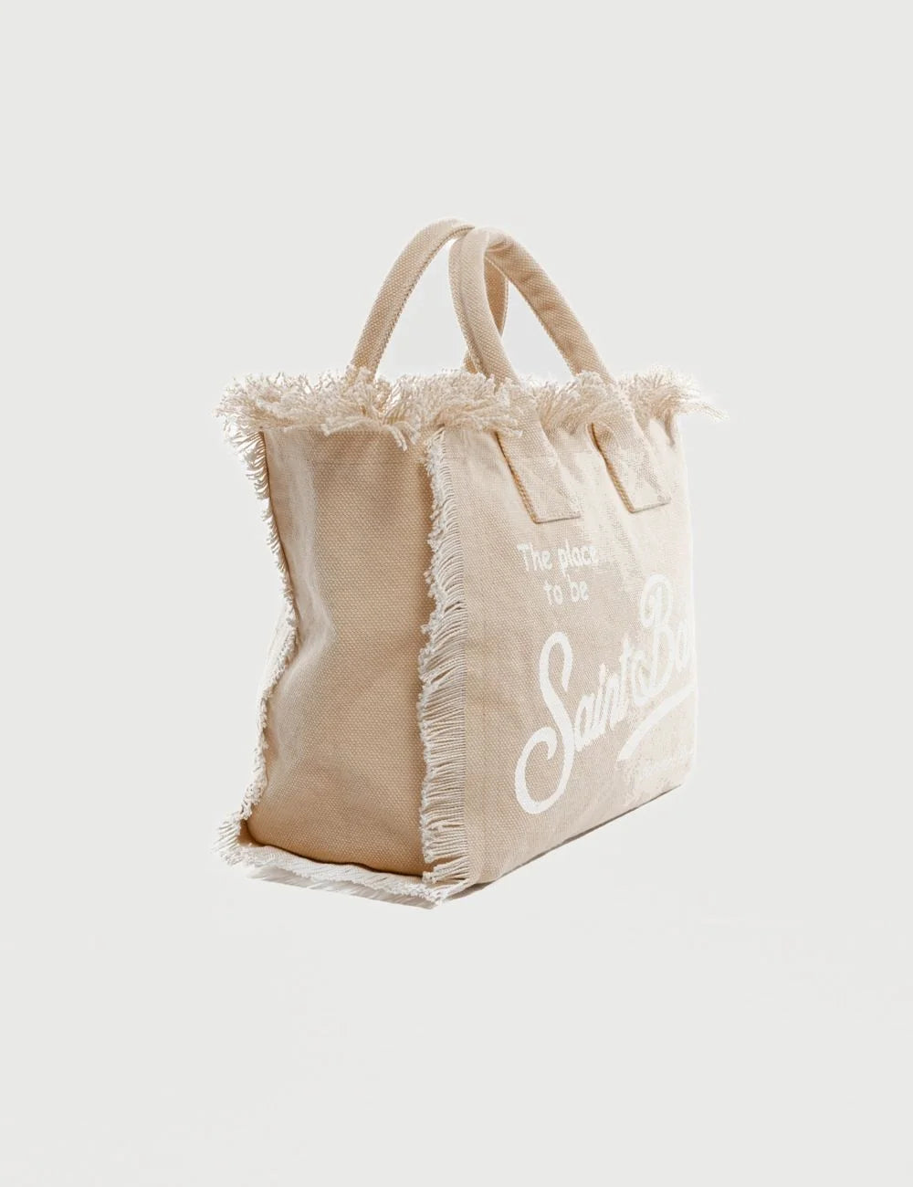mc2 saint barth colette canvas bag beige logo side view