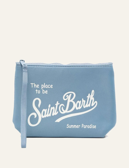 MC2 Saint Barth Aline clutch bag sky blue logo front