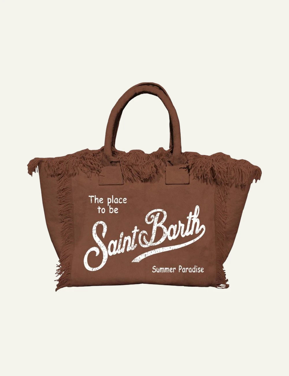 MC2 Saint Barth Colette canvas tote bag brown front view
