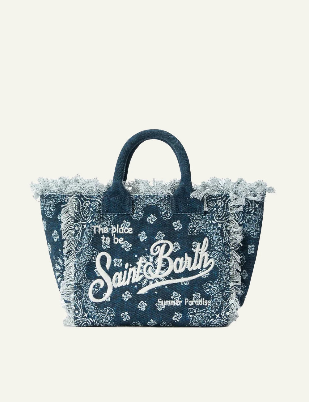MC2 Saint Barth blue bandana mini tote bag front view