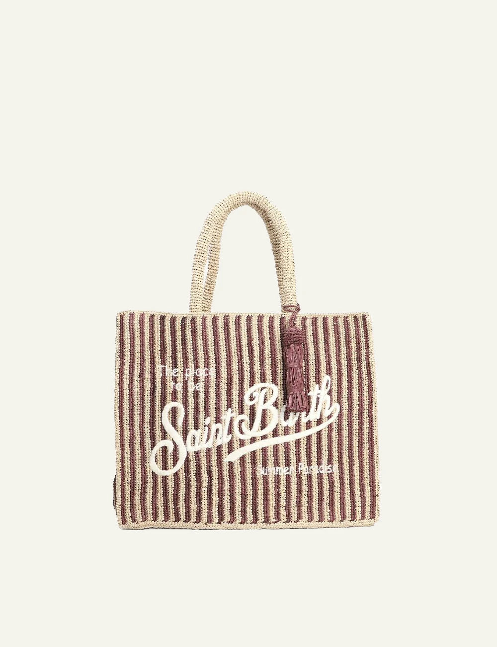 MC2 Saint Barth raffia bag me rige pattern kai founta