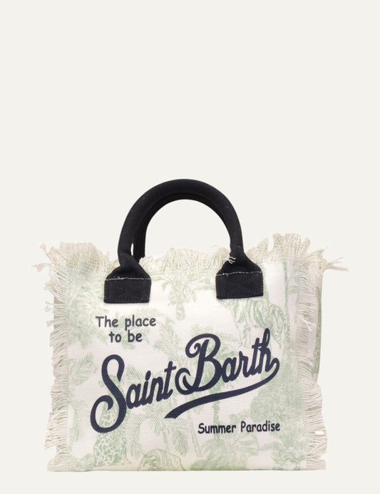 mc2 saint barth colette tropical print bag white green black handles front view