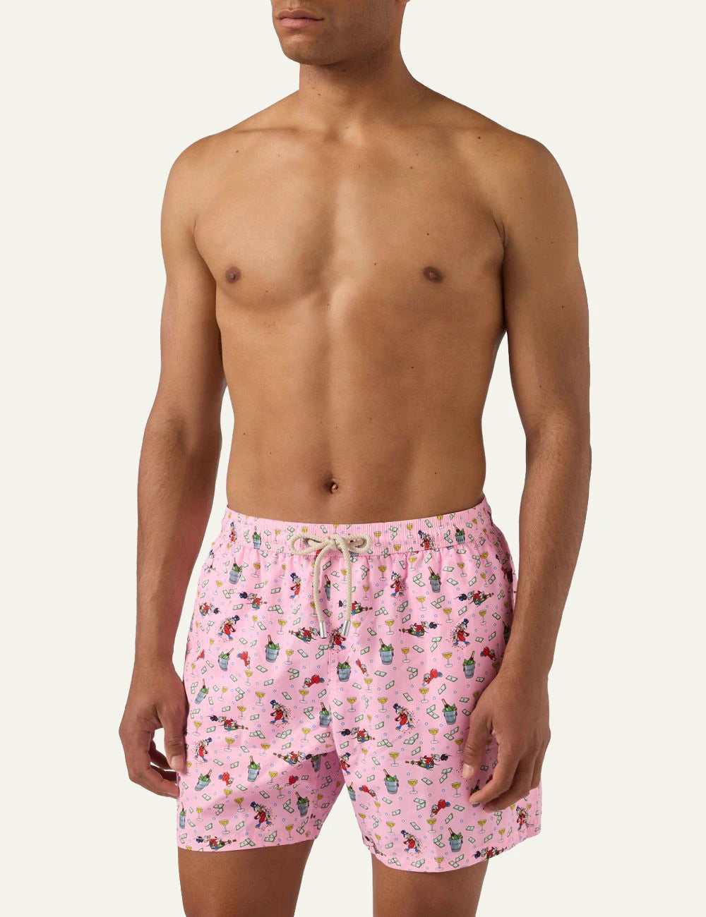 MC2 Saint Barth Disney Scrooge McDuck print swim shorts pink front model view