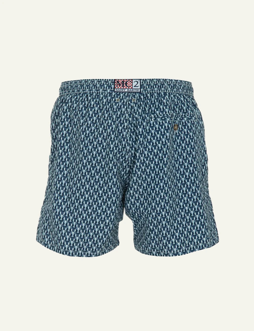 MC2 Saint Barth lobster print swim shorts navy back view