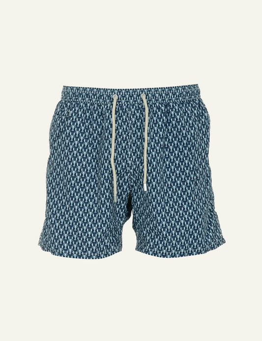 MC2 Saint Barth lobster print swim shorts navy front view