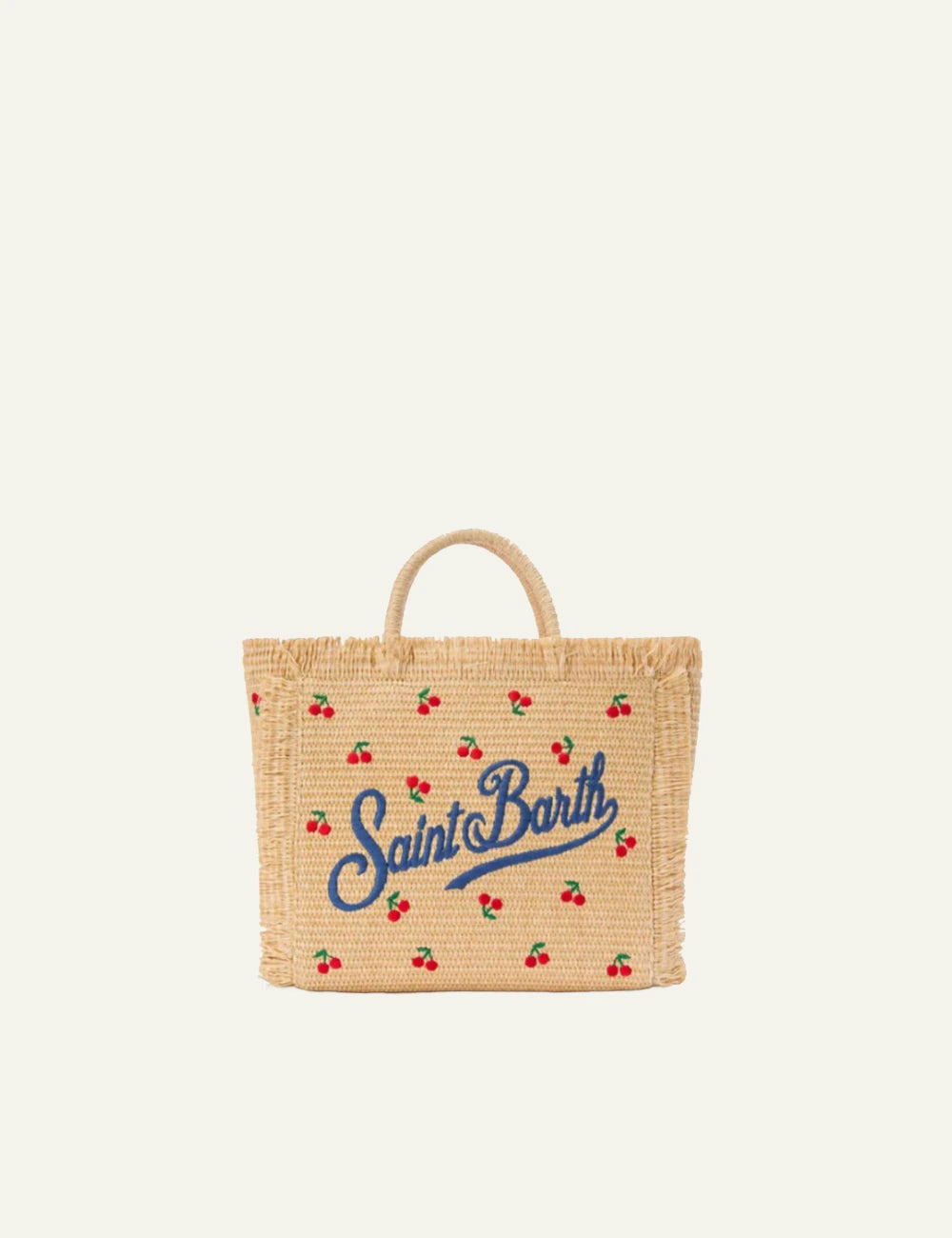 mc2 saint barth mini vanity bag straw cherries embroidery logo front view