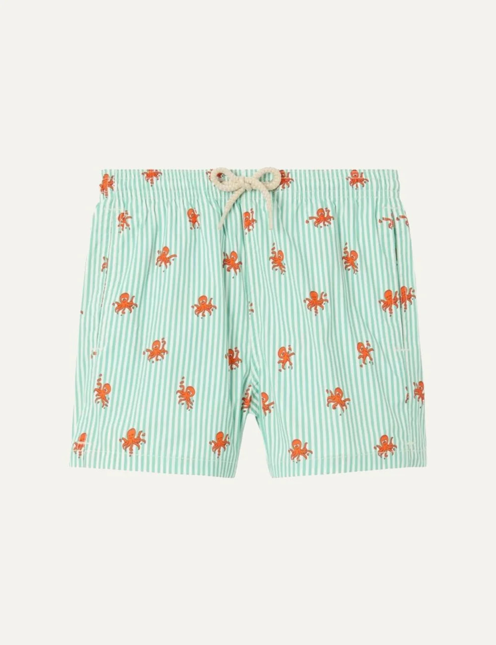 mc2 saint barth octopus striped swim shorts light green orange front view
