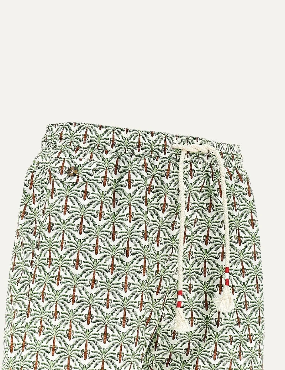 mc2 saint barth palm tree swim shorts white green print front detail