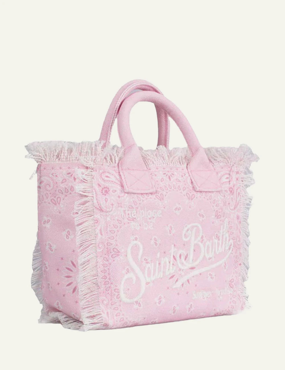 MC2 Saint Barth pink bandana tote bag with fringe side