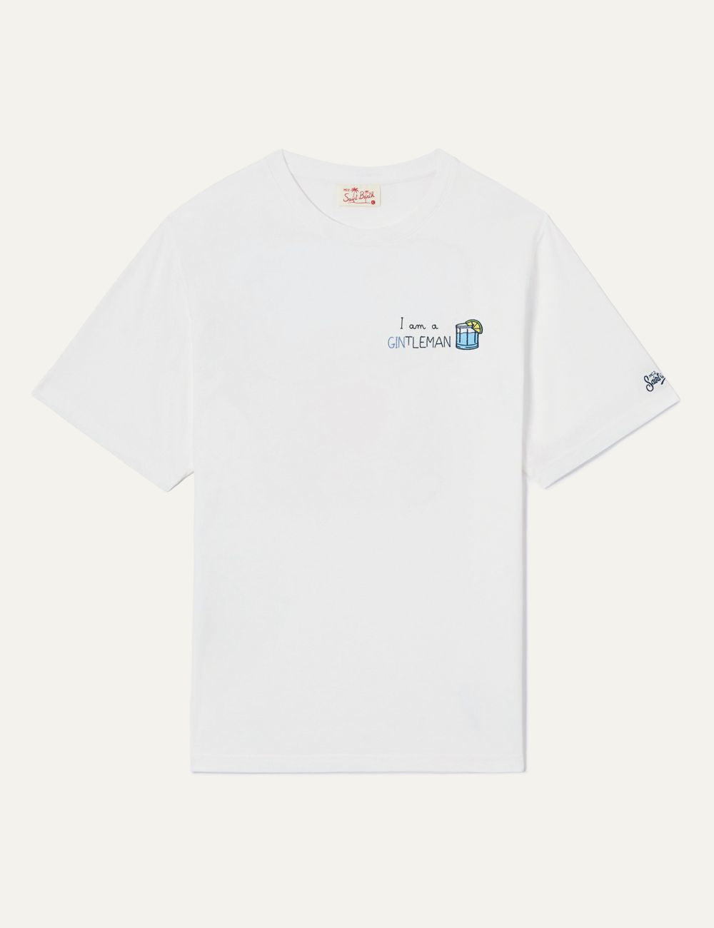 mc2 saint barth portofino t-shirt white gintleman print front view