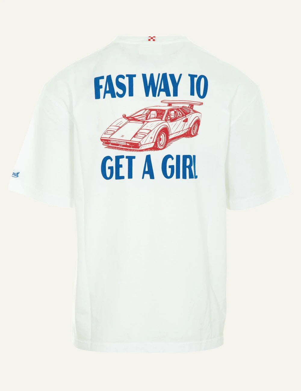 MC2 Saint Barth Portofino t-shirt white print chest logo sleeve back flat view