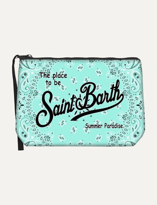 mc2 saint barth pouch bandana turquoise front view