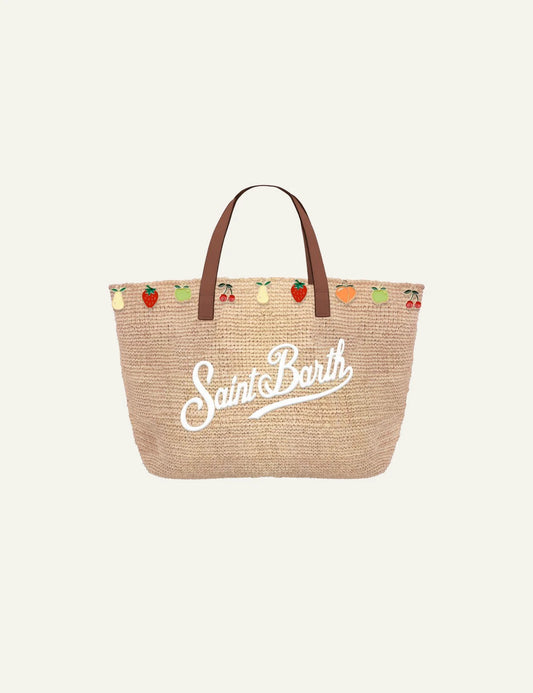 MC2 Saint Barth raffia tote me fruit charms kai logo