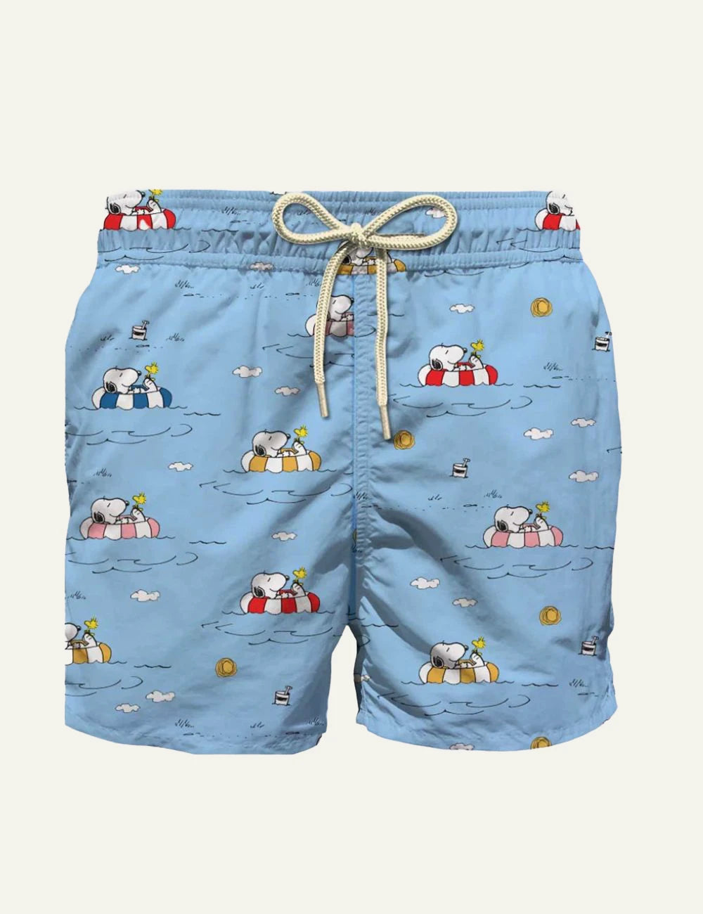 MC2 Saint Barth Snoopy print swim shorts light blue front view