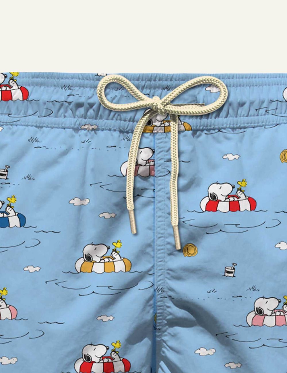MC2 Saint Barth Snoopy print swim shorts light blue front detail view