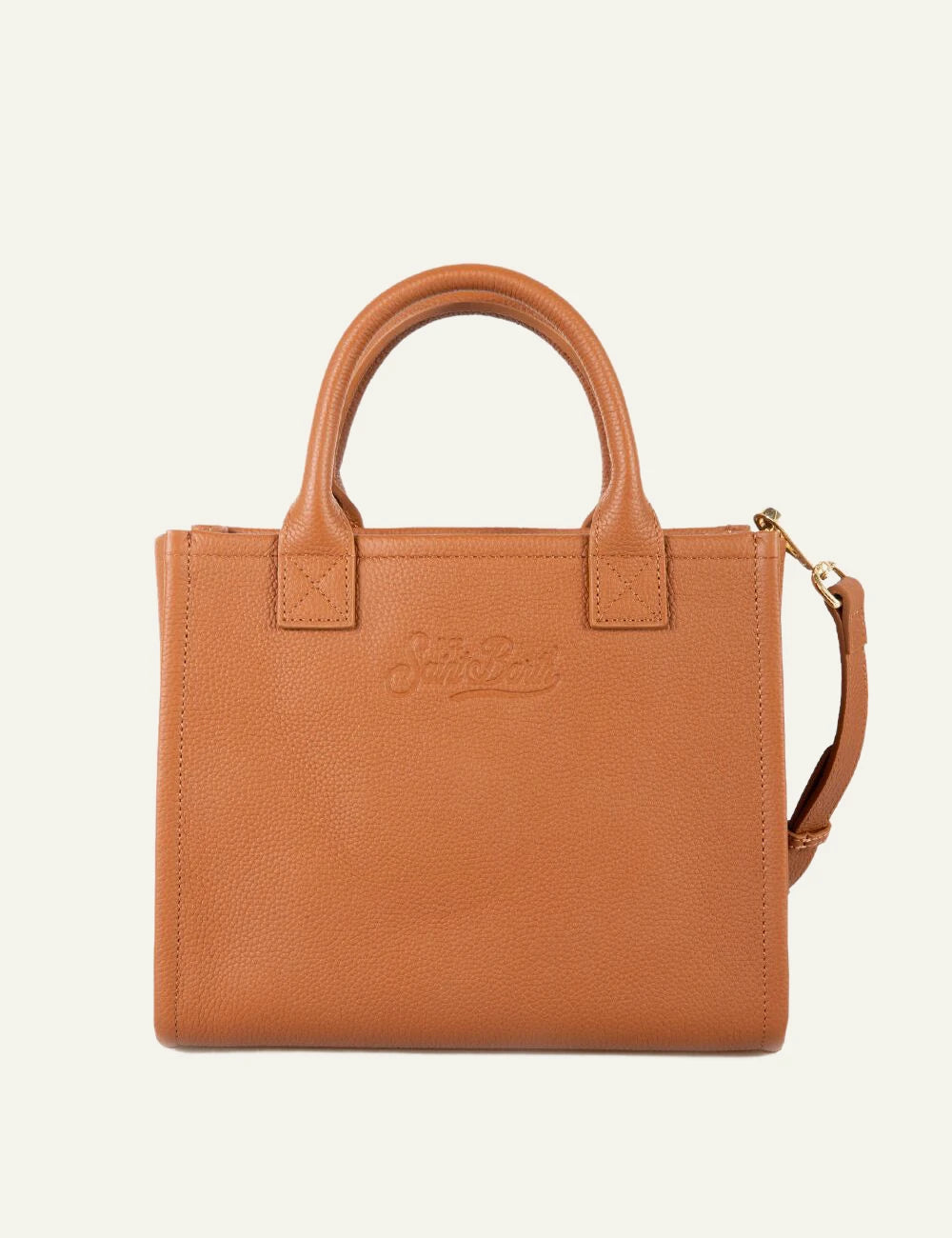 MC2 Saint Barth vanity bag midi brown leather handbag crossbody back view