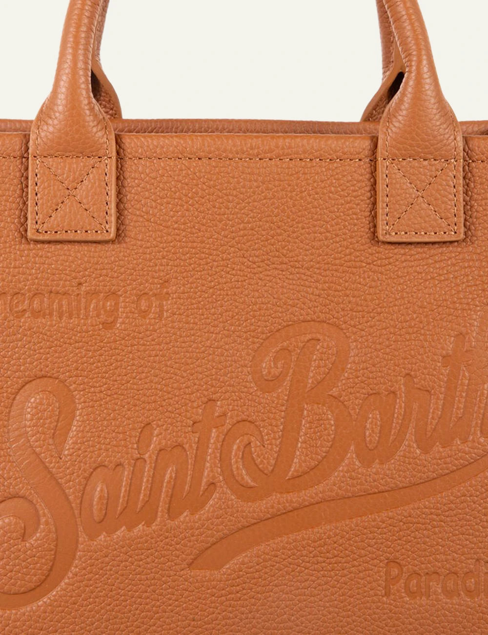 MC2 Saint Barth vanity bag midi brown leather handbag crossbody front  detail view