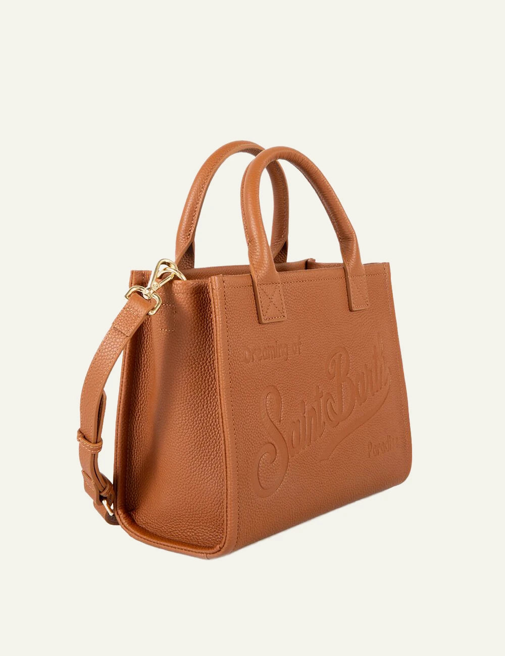 MC2 Saint Barth vanity bag midi brown leather handbag crossbody side view