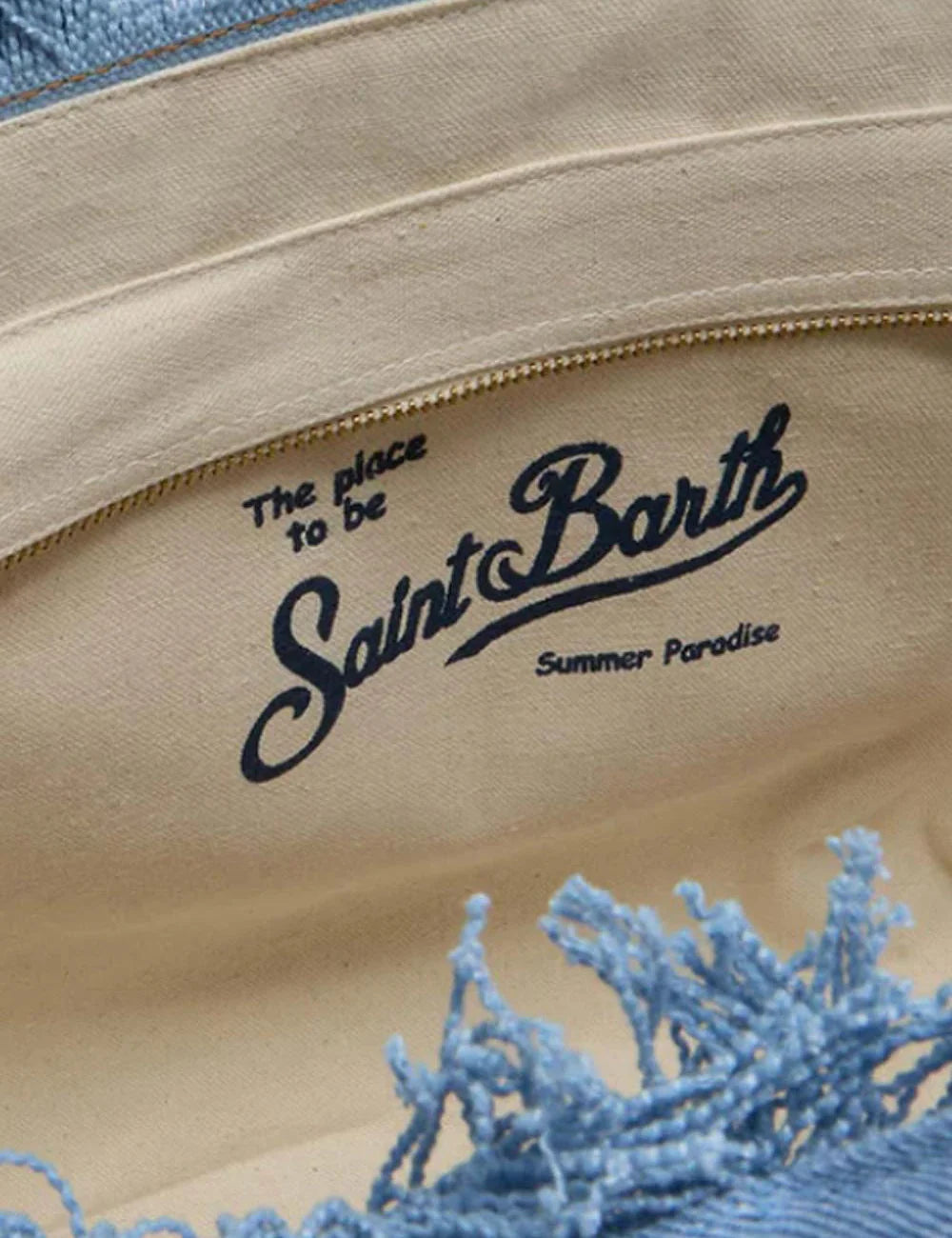 MC2 Saint Barth denim tote bag light blue logo top