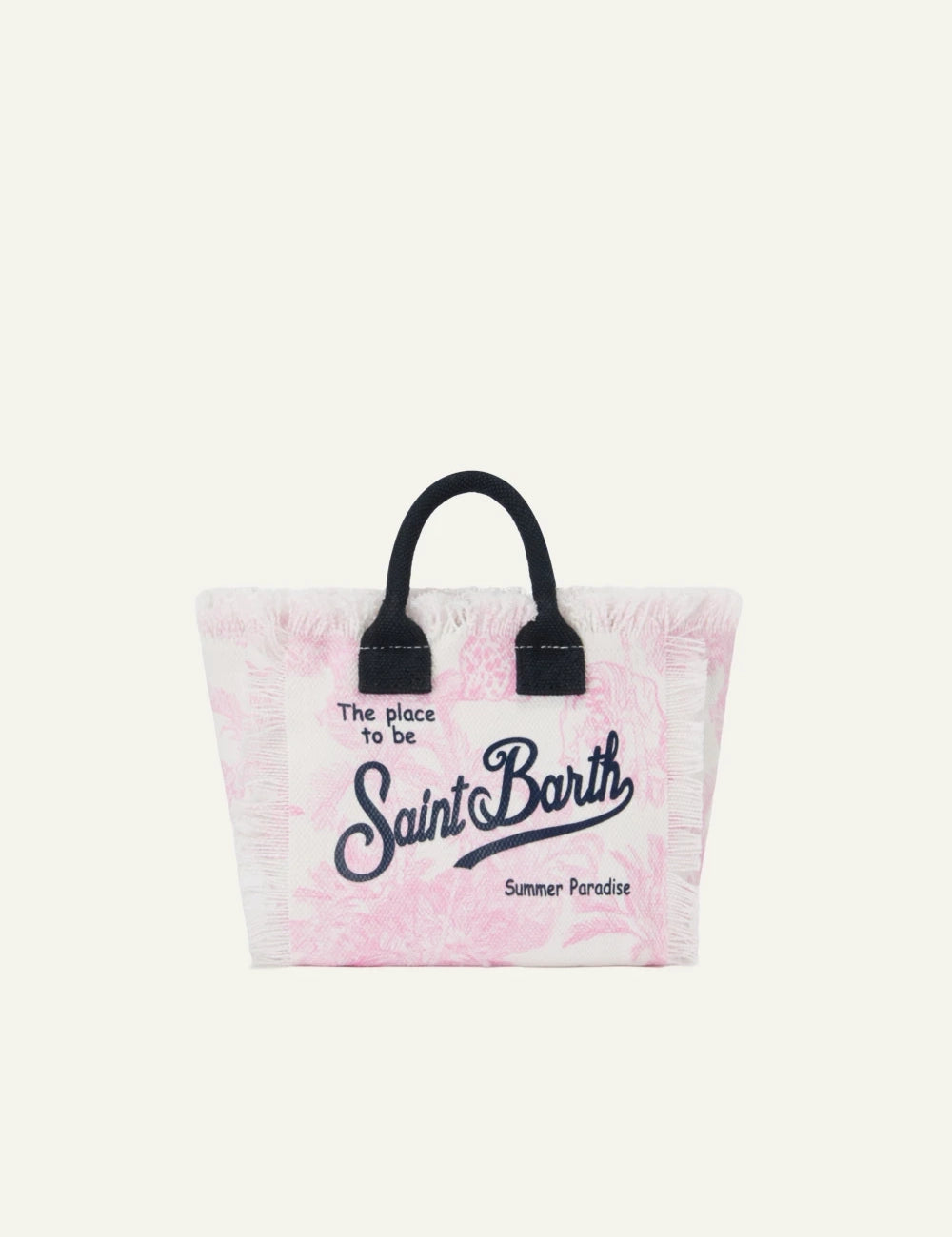 MC2 Saint Barth mini toile de jouy bag pink white front