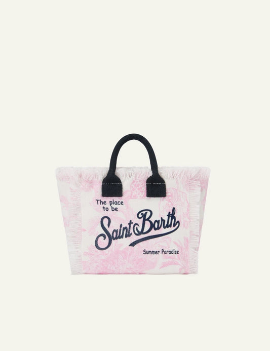 MC2 Saint Barth mini toile de jouy bag pink white front