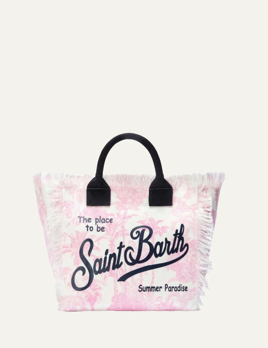 MC2 Saint Barth toile de jouy tote bag pink white front