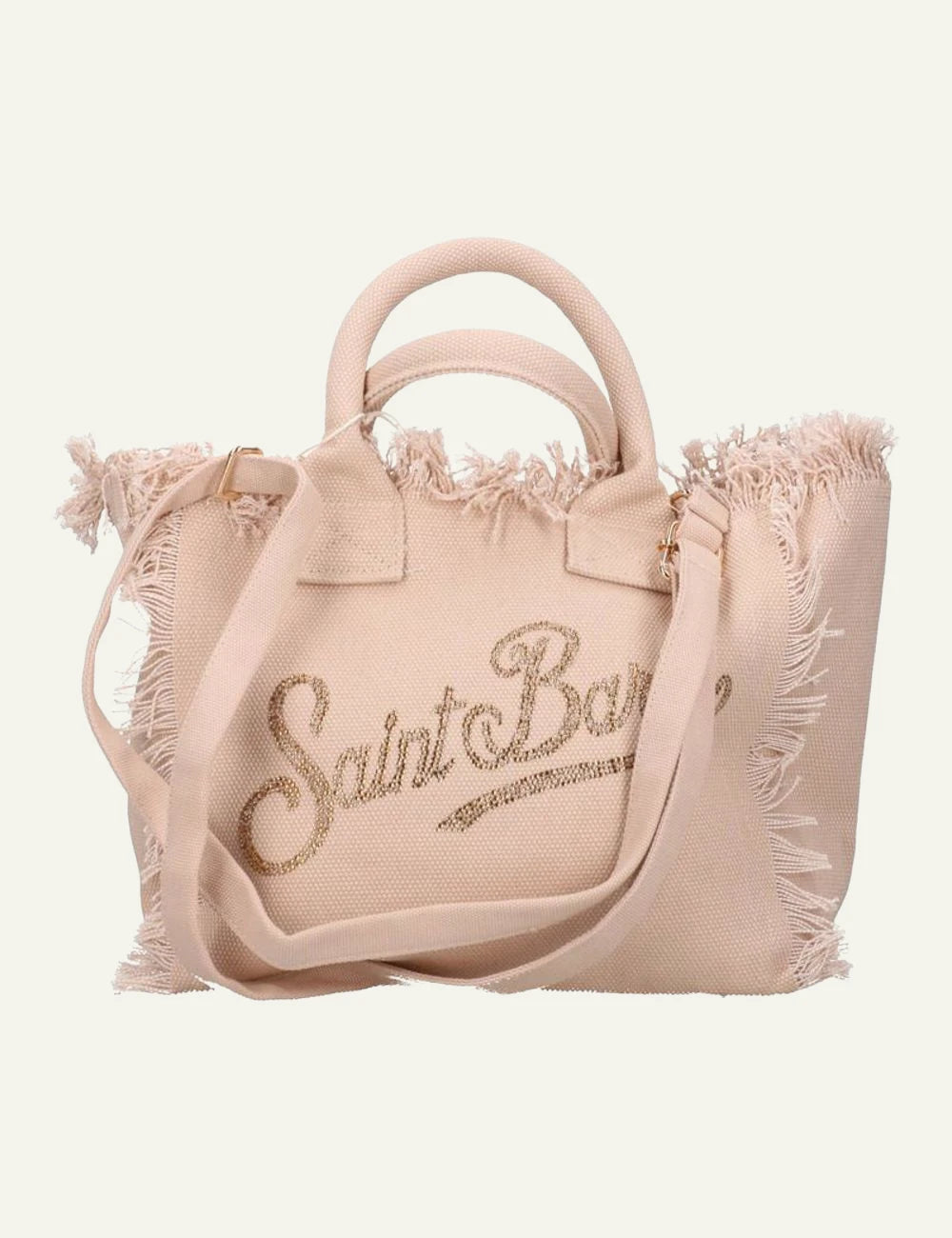 MC2 St Barth colette canvas tote beige logo front detail view