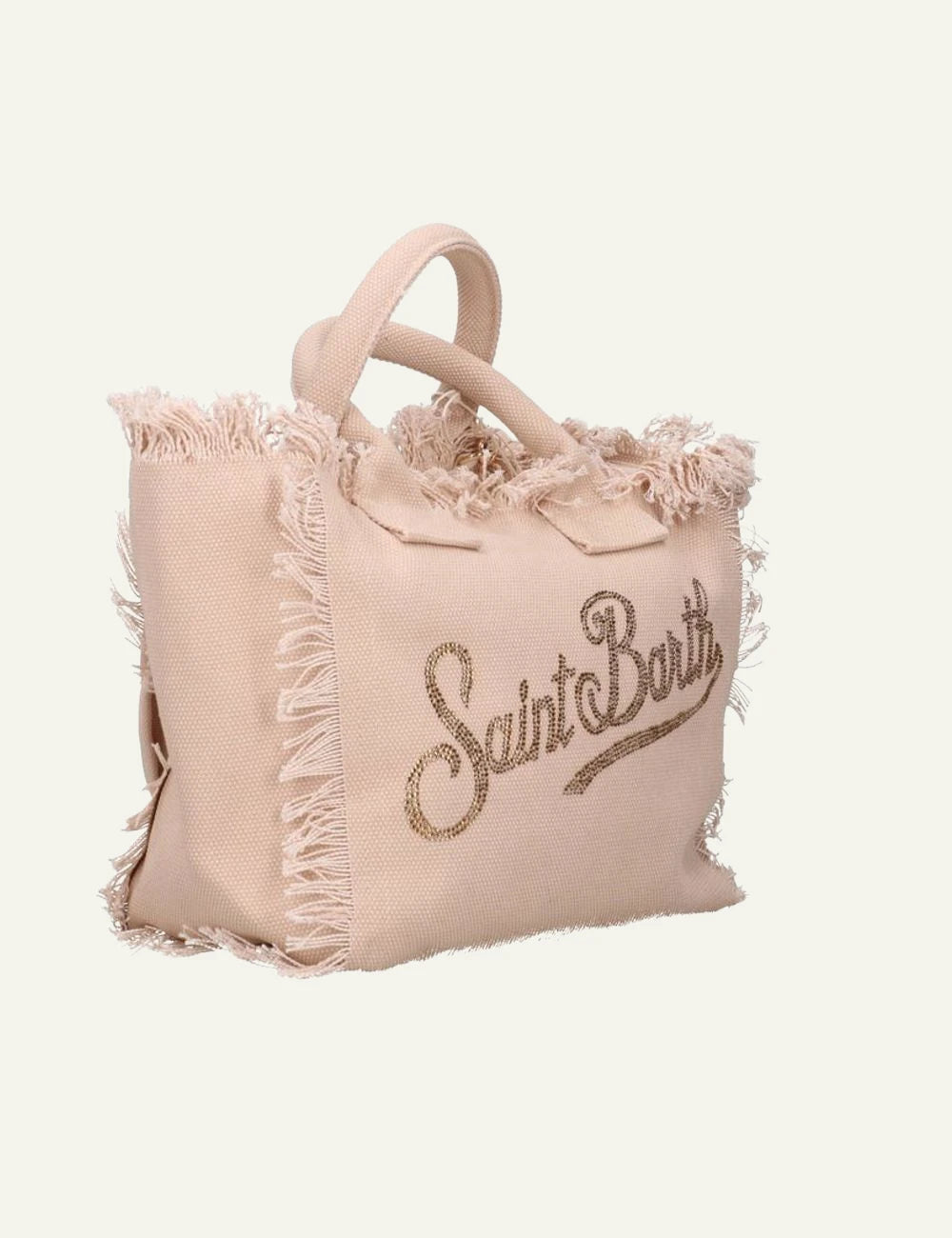 MC2 St Barth colette canvas tote beige logo side view