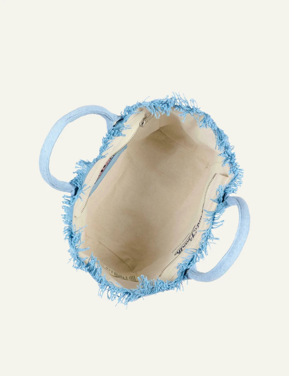 MC2 St Barth colette denim tote light blue logo top view