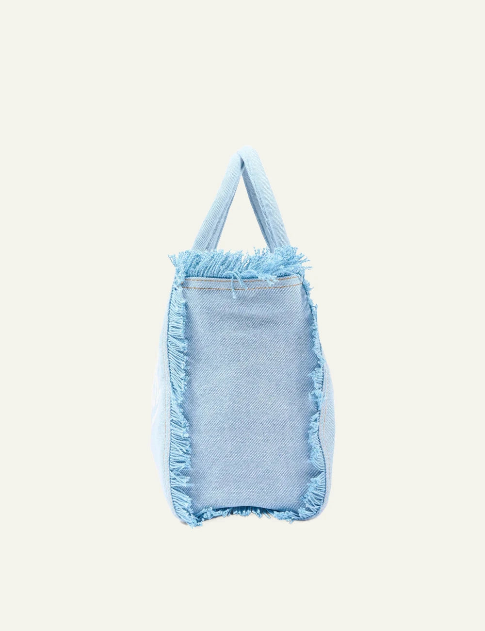 MC2 St Barth colette denim tote light blue logo side view