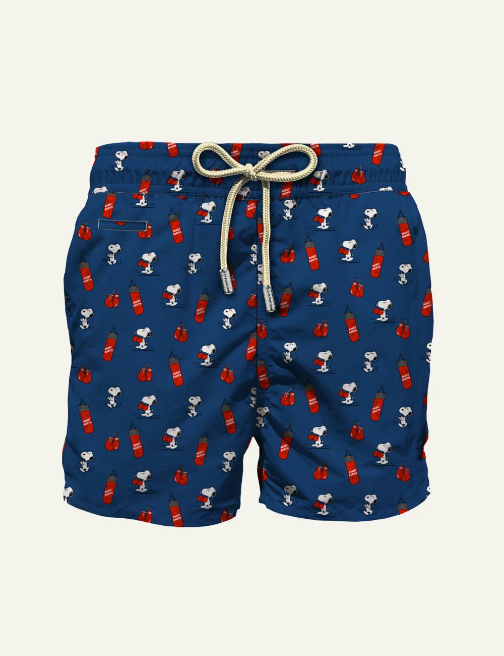 MC2 St Barth Lighting swim shorts blue snoopy fight club print front flat view