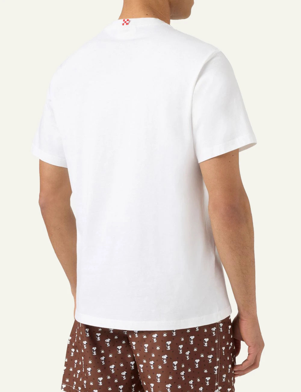 MC2 St Barth Portofino t-shirt white snoopy coffee habitue embroidery chest back view