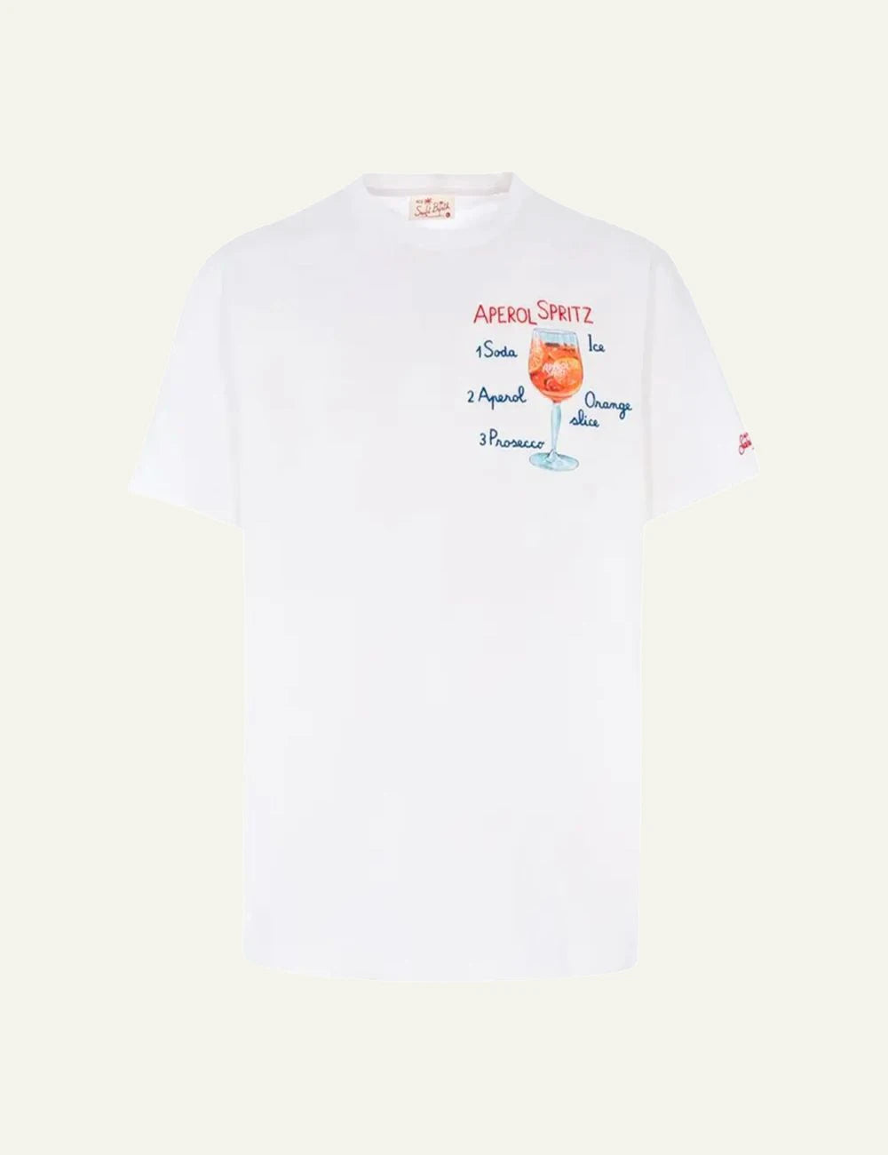 MC2 St Barth Portofino t-shirt white spritz print chest front flat view