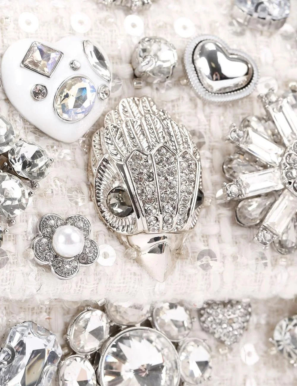 md kensington tuttifrutti white comb fabric kurt geiger london logo