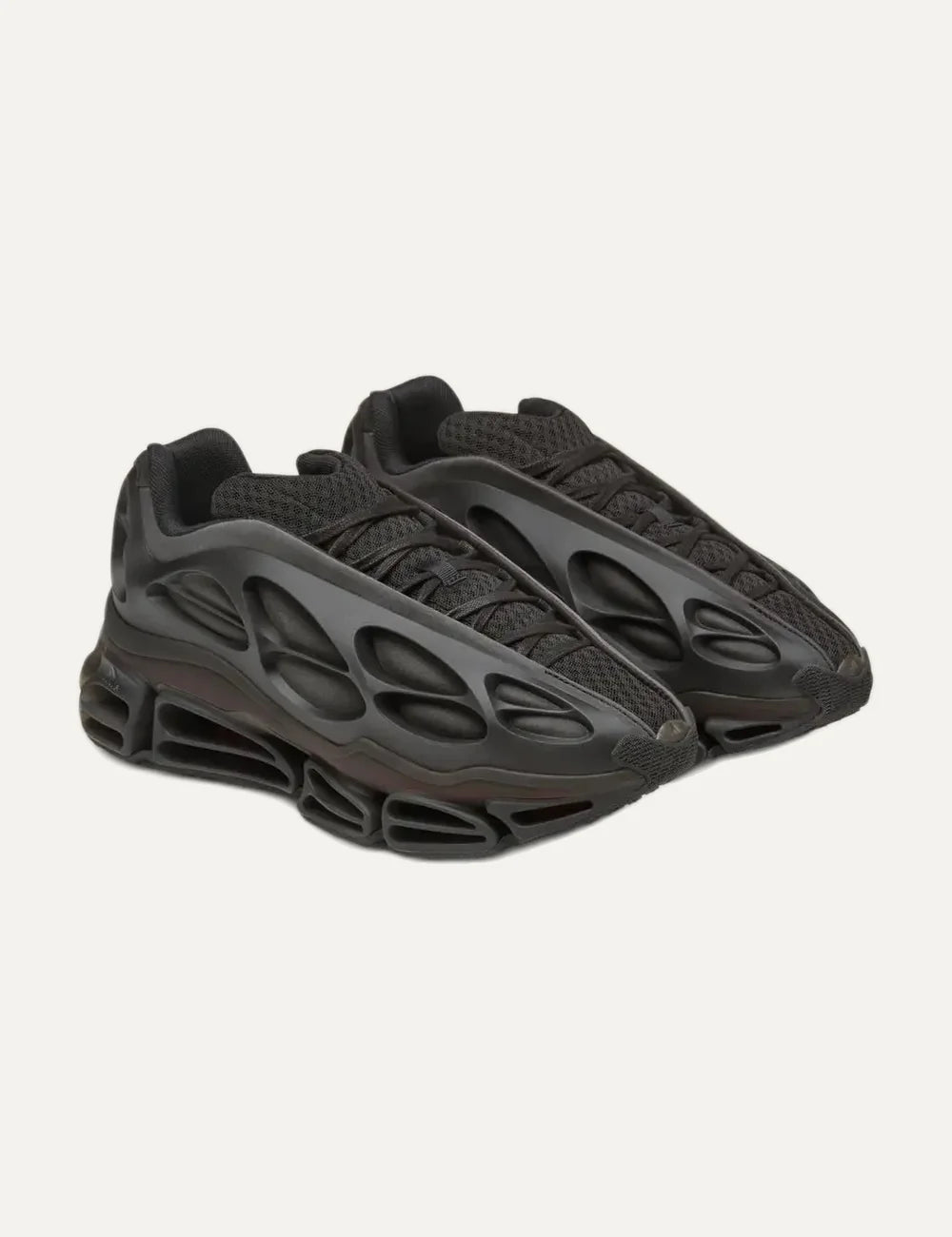 Men's adidas x Willy Chavarria Megaride high-top black sneakers with sculpted upper and chunky sole side