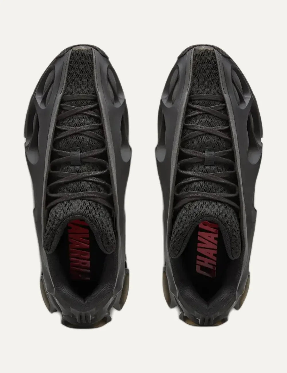 Men's adidas x Willy Chavarria Megaride high-top black sneakers with sculpted upper and chunky sole top