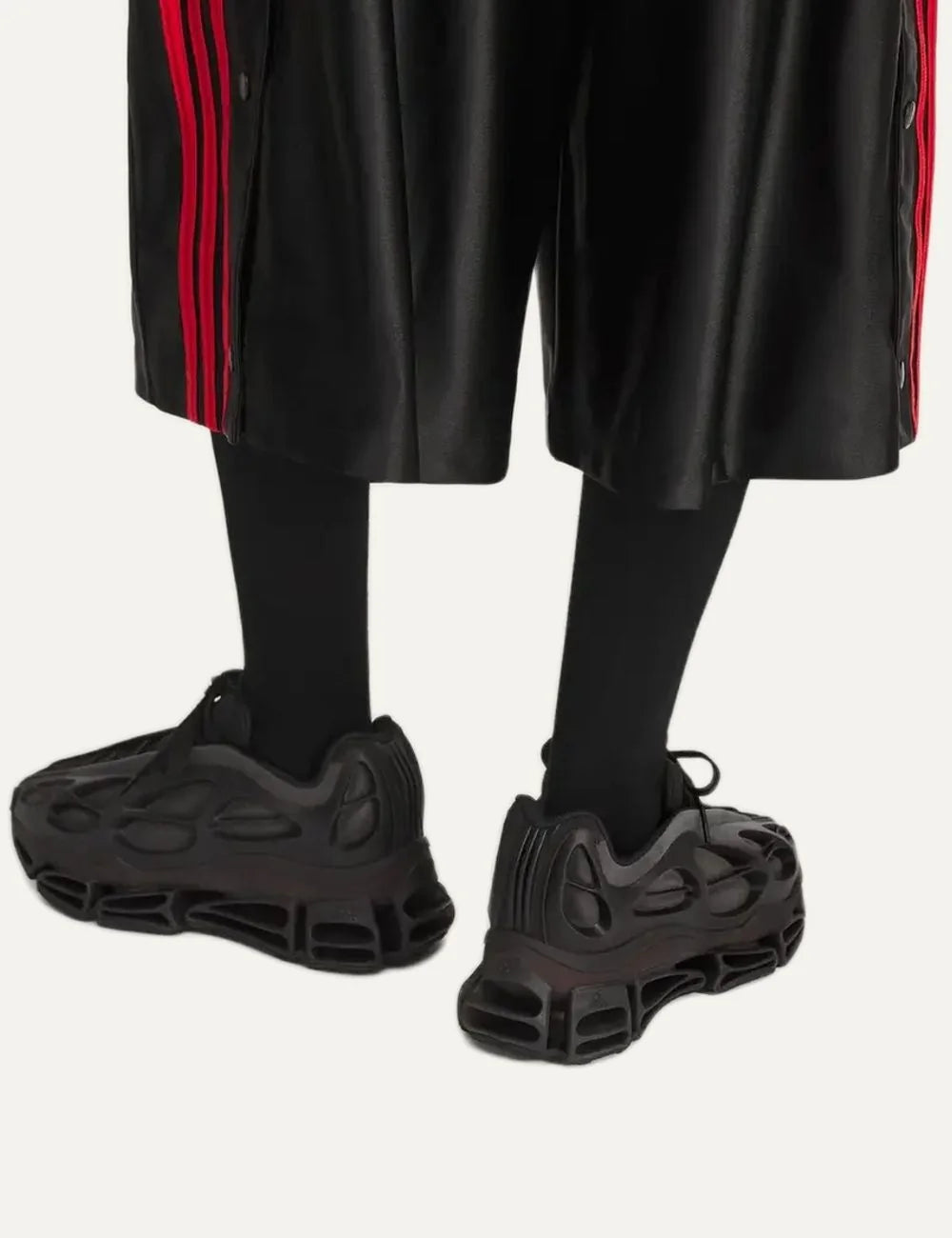 Men's adidas x Willy Chavarria Megaride high-top black sneakers with sculpted upper and chunky sole back