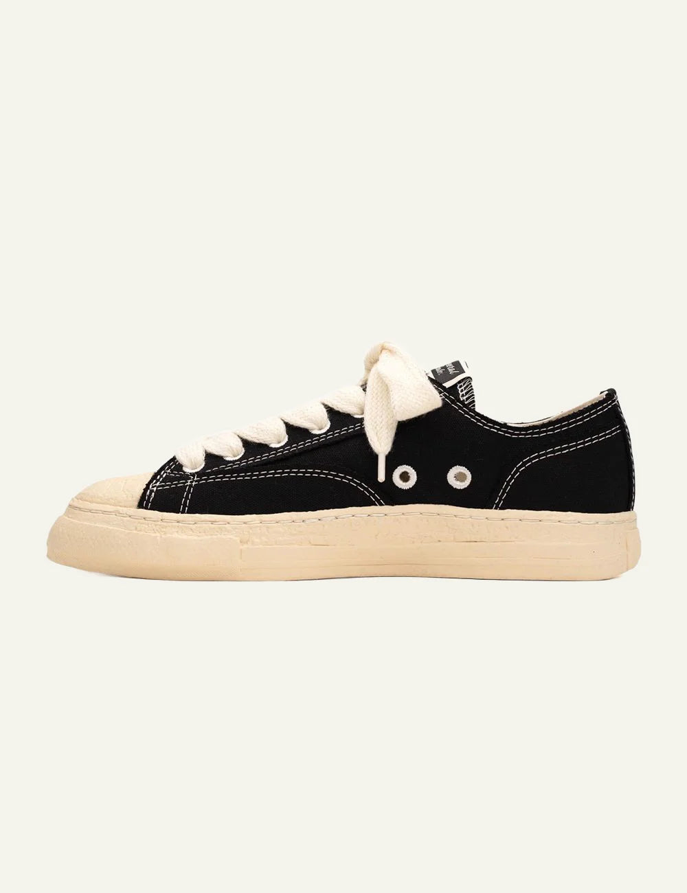 Mihara Yasuhiro General Scale Roy PAST canvas sneaker black, opposite side view