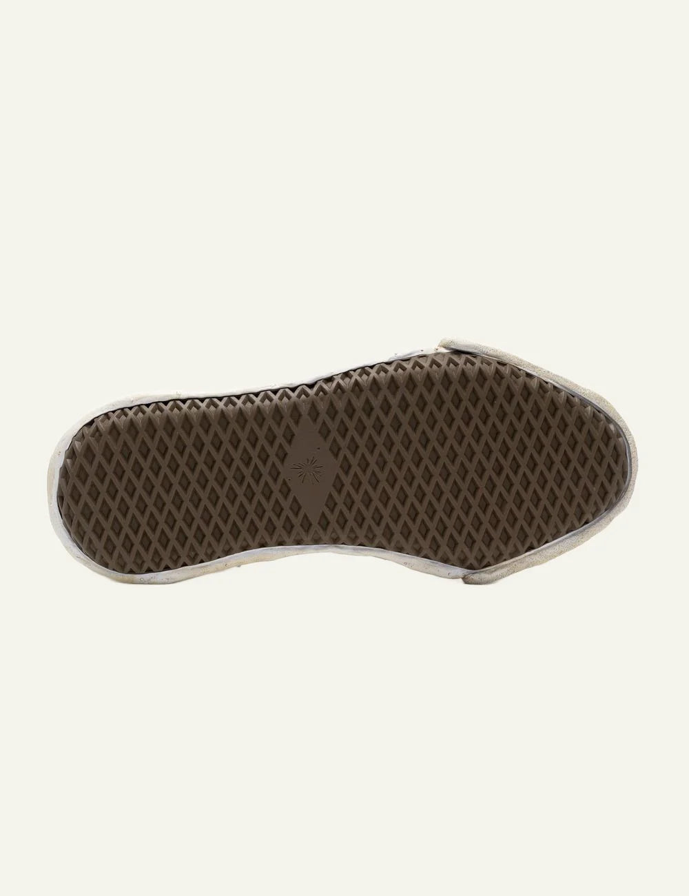 Mihara Yasuhiro Hank sneaker outsole, καφέ rubber sole με textured grip pattern