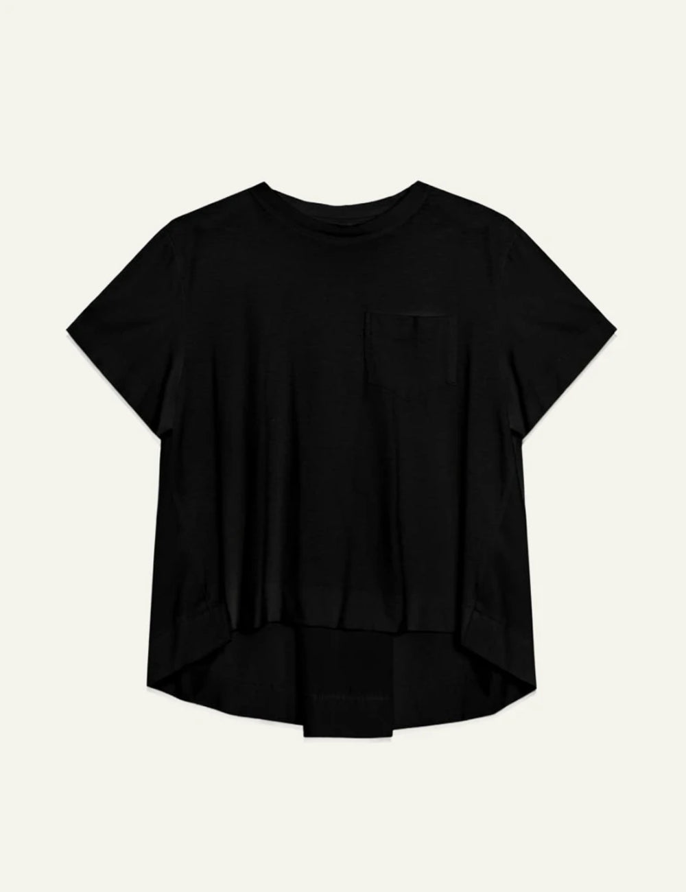 Milla blouse black short sleeve pocket front view