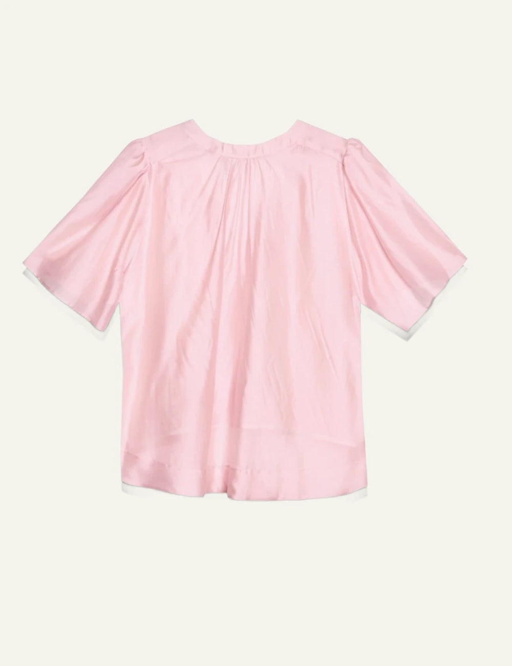 Milla blouse pink pleated short sleeve loose fit back