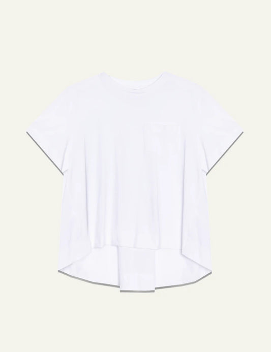 Milla blouse white short sleeve pocket front view
